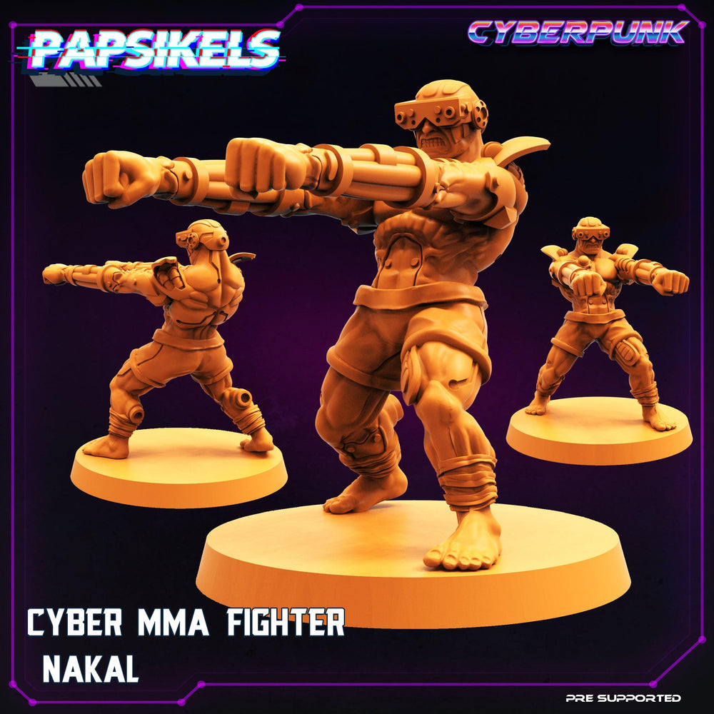 3D Printed Papsikels Cyberpunk Sci-Fi Cyber Mma Fighter Nakal - 28mm 32mm (Online Only)
