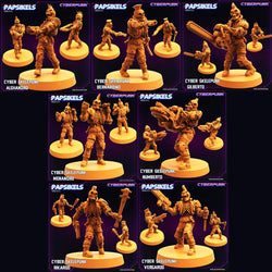 3D Printed Papsikels Cyberpunk Sci-Fi Cyber Skelepunk Set- 28mm 32mm (Online Only)