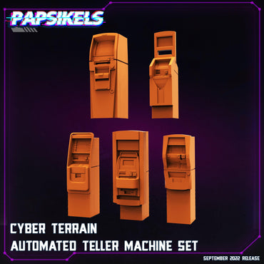 3D Printed Papsikels Cyberpunk Sci-Fi Cyber Terrain Automated Teller Machine Set - 28mm 32mm (Online Only)