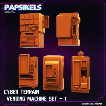 3D Printed Papsikels Cyberpunk Sci-Fi Cyber Terrain Vending Machine Set - 28mm 32mm (Online Only)