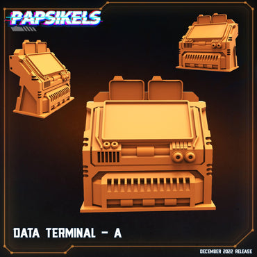 3D Printed Papsikels Cyberpunk Sci-Fi Data Terminal Set 1 - 28mm 32mm (Online Only)