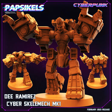 3D Printed Papsikels Cyberpunk  Sci-Fi - Dee Ramirez Cyber Skelemech - 28mm 32mm (Online Only)