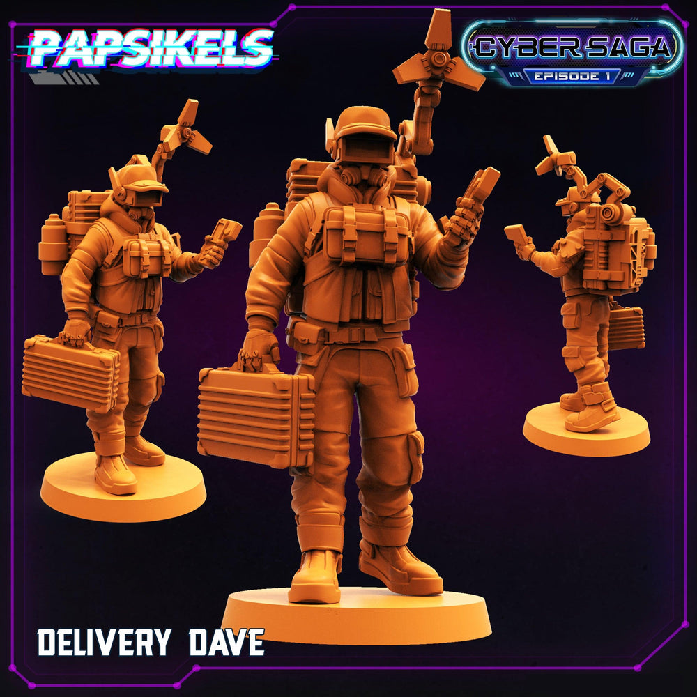 3D Printed Papsikels Cyberpunk Sci-Fi Delivery Dave Cyber Saga - 28mm 32mm (Online Only)