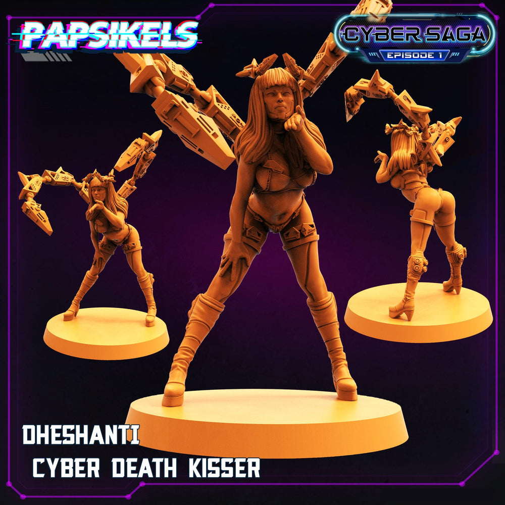 3D Printed Papsikels Cyberpunk Sci-Fi Dheshanti Cyber Death Kisser Cyber Saga - 28mm 32mm (Online Only)