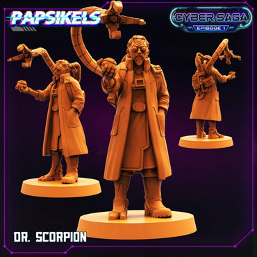 3D Printed Papsikels Cyberpunk Sci-Fi Dr. Scorpion Cyber Saga - 28mm 32mm (Online Only)