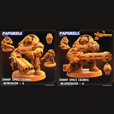 3D Printed Papsikels Cyberpunk Sci-Fi Dwarf Space Colonial Set - 28mm 32mm (Online Only)