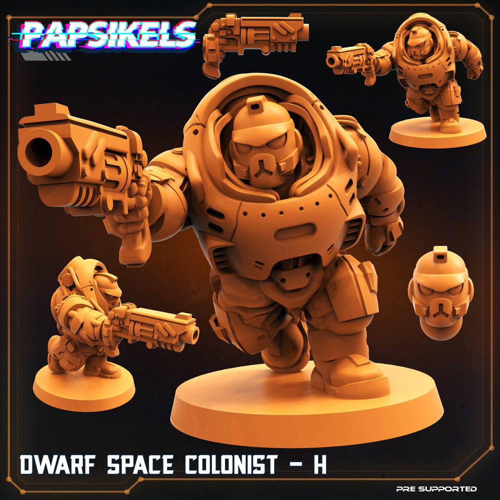 3D Printed Papsikels Cyberpunk Sci-Fi Dwarf Space Colonist Marines Set  - 28mm 32mm (Online Only)