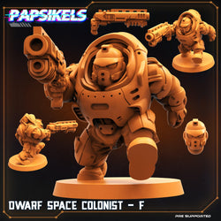 3D Printed Papsikels Cyberpunk Sci-Fi Dwarf Space Colonist Marines Set  - 28mm 32mm (Online Only)