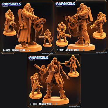 3D Printed Papsikels Cyberpunk Sci-Fi E-1000 Annihilator Set - 28mm 32mm (Online Only)