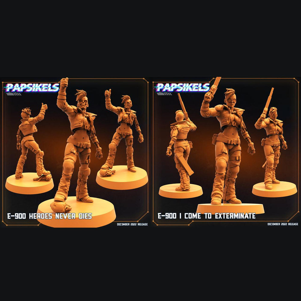 3D Printed Papsikels Cyberpunk Sci-Fi E-900 Set - 28mm 32mm (Online Only)