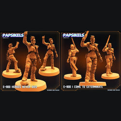 3D Printed Papsikels Cyberpunk Sci-Fi E-900 Set - 28mm 32mm (Online Only)