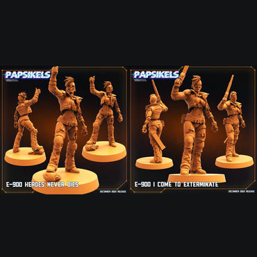 3D Printed Papsikels Cyberpunk Sci-Fi E-900 Set - 28mm 32mm (Online Only)