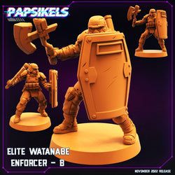 3D Printed Papsikels Cyberpunk Sci-Fi Elite Watanabe Enforcer Set - 28mm 32mm (Online Only)