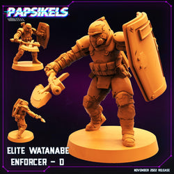 3D Printed Papsikels Cyberpunk Sci-Fi Elite Watanabe Enforcer Set - 28mm 32mm (Online Only)