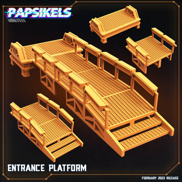 3D Printed Papsikels Cyberpunk  Sci-Fi - Entrance Platform - 28mm 32mm (Online Only)