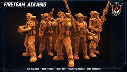 3D Printed Papsikels Cyberpunk Sci-Fi Fireteam Alkasid Set - 28mm 32mm (Online Only)