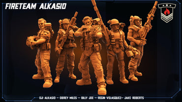 3D Printed Papsikels Cyberpunk Sci-Fi Fireteam Alkasid Set - 28mm 32mm (Online Only)