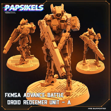 3D Printed Papsikels Cyberpunk Sci-Fi - Fkmsa Advance Battle Droid Redeemer Unit - A - 28mm 32mm (Online Only)