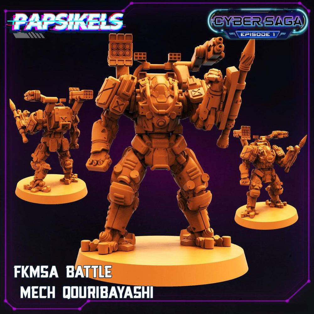 3D Printed Papsikels Cyberpunk Sci-Fi Fkmsa Battle Mech Qouribayashi Cyber Saga - 28mm 32mm (Online Only)