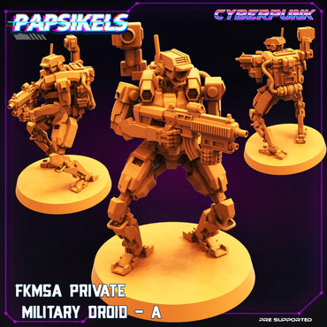 3D Printed Papsikels Cyberpunk Sci-Fi Fkmsa Private Military Droid Set - 28mm 32mm (Online Only)