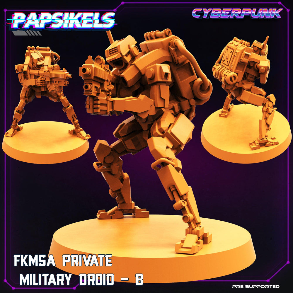 3D Printed Papsikels Cyberpunk Sci-Fi Fkmsa Private Military Droid Set - 28mm 32mm (Online Only)