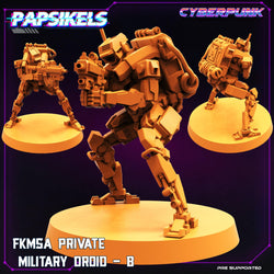 3D Printed Papsikels Cyberpunk Sci-Fi Fkmsa Private Military Droid Set - 28mm 32mm (Online Only)