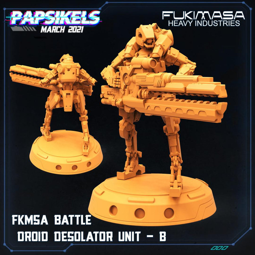 3D Printed Papsikels Cyberpunk Sci-Fi - Fukimasa Battle Droid Desolator Unit - B - 28mm 32mm (Online Only)