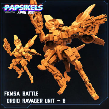 3D Printed Papsikels Cyberpunk Sci-Fi - Fukimasa Battle Droid Ravager Unit - B - 28mm 32mm (Online Only)