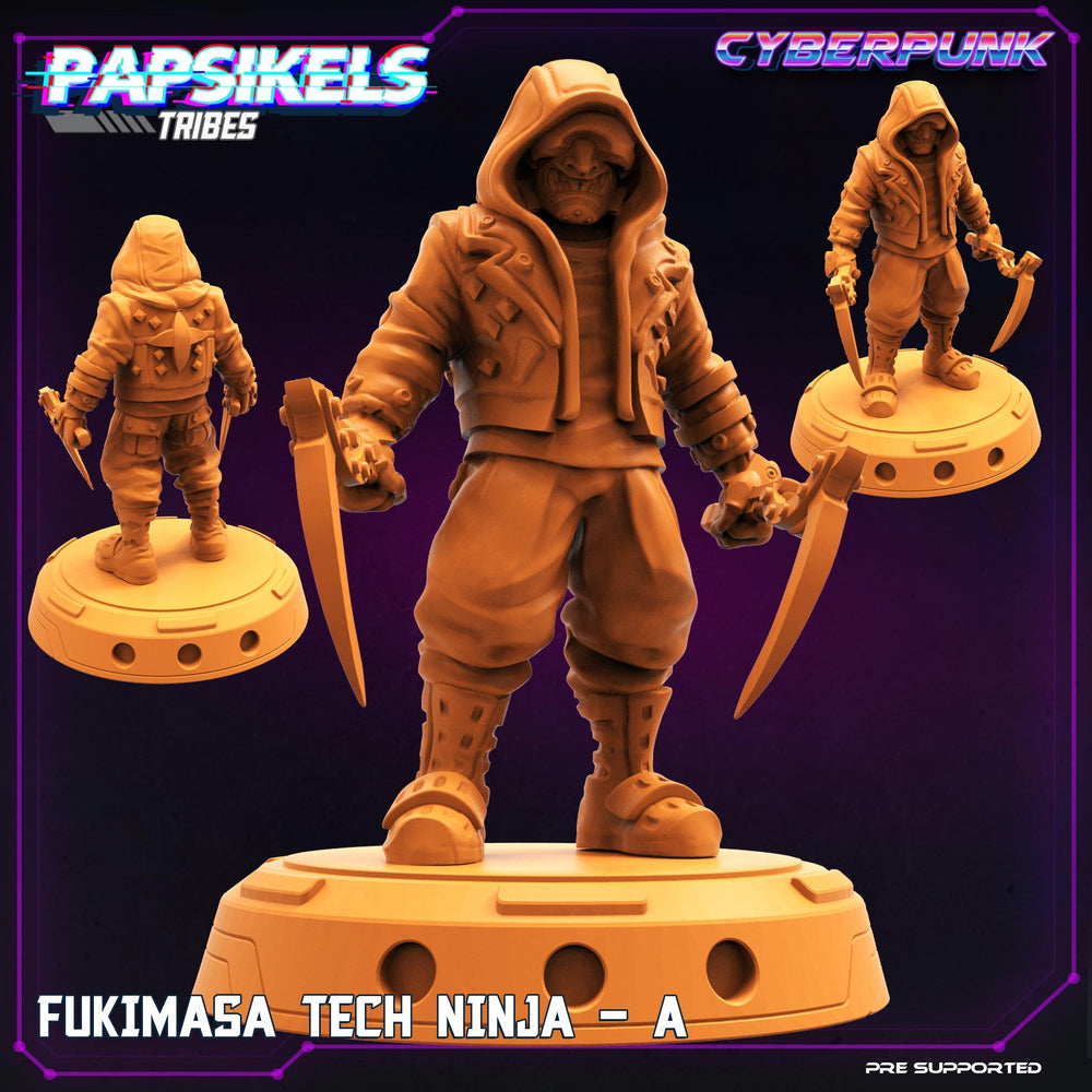 3D Printed Papsikels Cyberpunk Sci-Fi Fukimasa Tech Ninja Set - 28mm 32mm (Online Only)