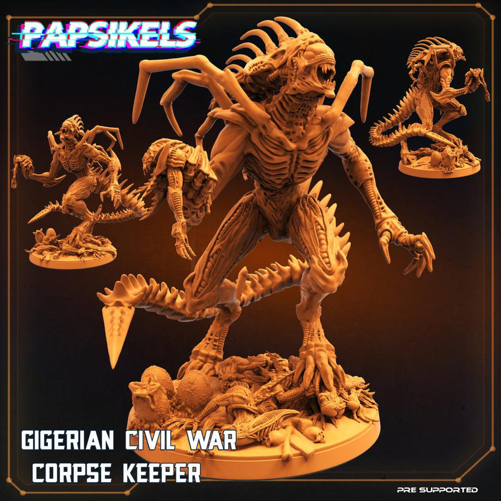 3D Printed Papsikels Cyberpunk Sci-FI Gigerian Civil War Corpse Keeper - 28mm 32mm (Online Only)