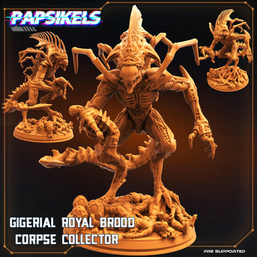 3D Printed Papsikels Cyberpunk Sci-Fi Gigerian Royal Brood Corpse Collector - 28mm 32mm (Online Only)