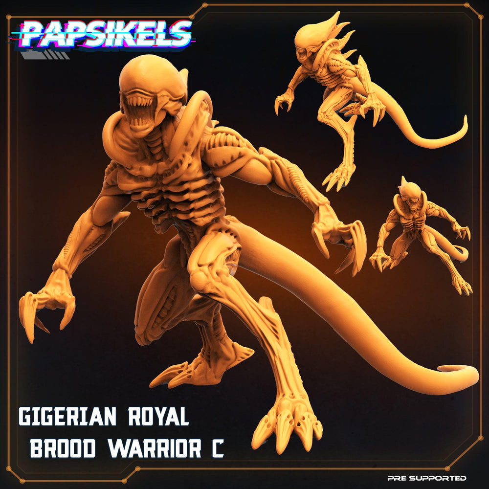 3D Printed Papsikels Cyberpunk Sci-Fi Gigerian Royal Brood Warrior Set - 28mm 32mm (Online Only)