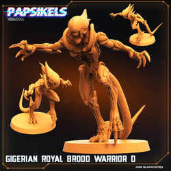 3D Printed Papsikels Cyberpunk Sci-Fi Gigerian Royal Brood Warrior Set - 28mm 32mm (Online Only)
