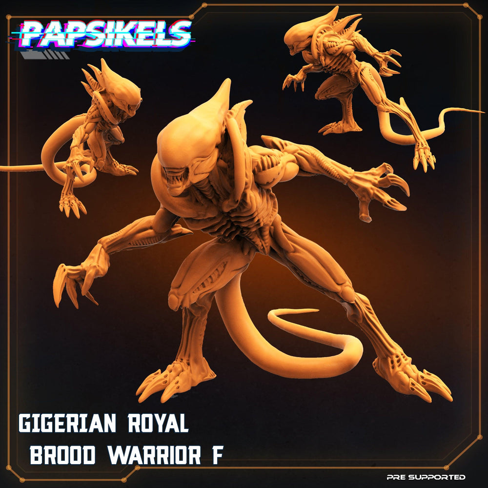 3D Printed Papsikels Cyberpunk Sci-Fi Gigerian Royal Brood Warrior Set - 28mm 32mm (Online Only)