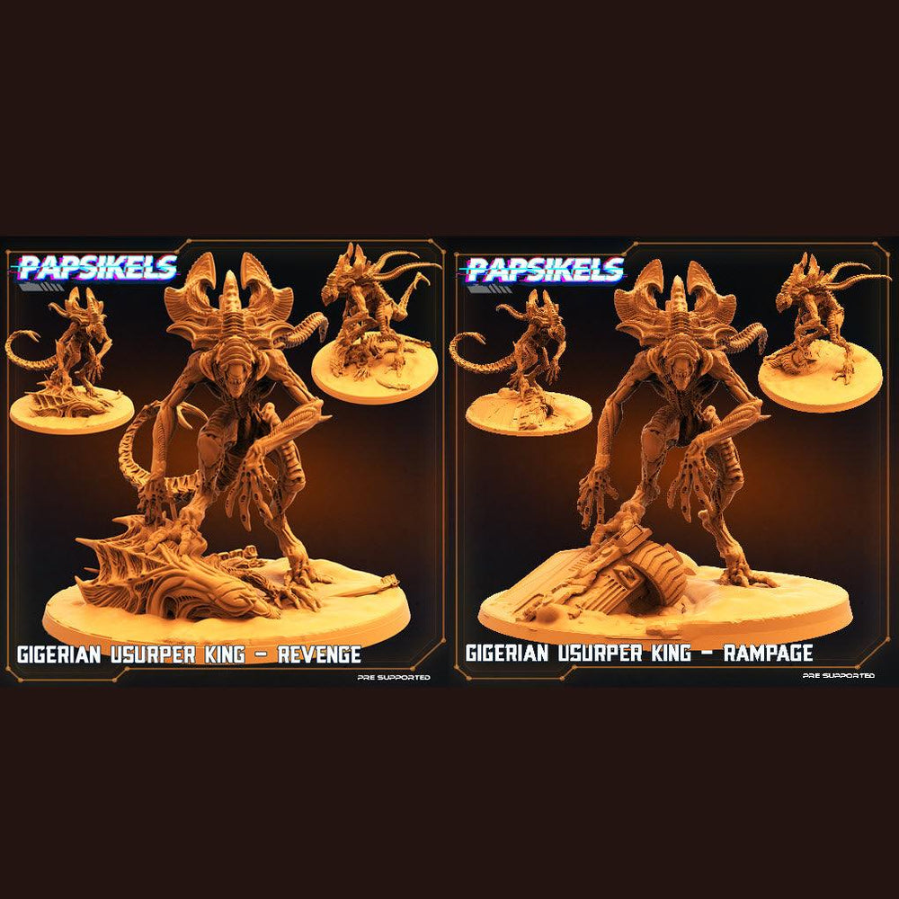 3D Printed Papsikels Cyberpunk Sci-Fi Gigerian Royal Usurper King - 28mm 32mm (Online Only)