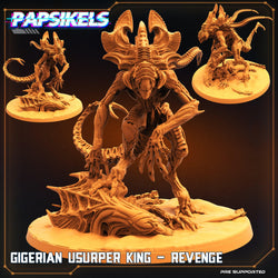 3D Printed Papsikels Cyberpunk Sci-Fi Gigerian Royal Usurper King - 28mm 32mm (Online Only)