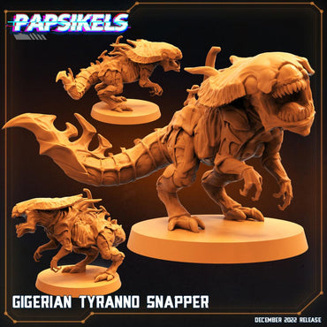 3D Printed Papsikels Cyberpunk Sci-Fi Gigerian Tyranno Snapper - 28mm 32mm (Online Only)