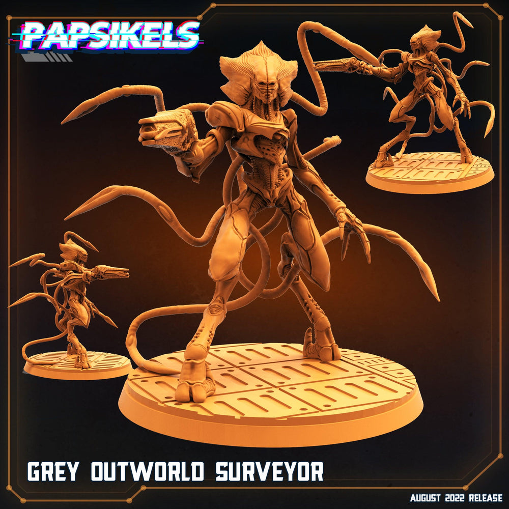 3D Printed Papsikels Cyberpunk Sci-Fi Grey Outworld Alien Set - 28mm 32mm (Online Only)