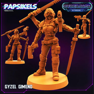 3D Printed Papsikels Cyberpunk Sci-Fi Gyzel Gimeno Cyber Saga - 28mm 32mm (Online Only)
