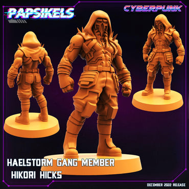 3D Printed Papsikels Cyberpunk Sci-Fi Haelstorm Gang Member Hikori Hicks - 28mm 32mm (Online Only)