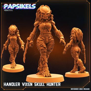3D Printed Papsikels Cyberpunk Sci-Fi Handler Vixen Skull Hunter - 28mm 32mm (Online Only)
