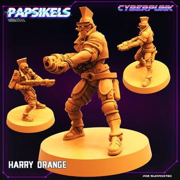 3D Printed Papsikels Cyberpunk Sci-Fi Harry Orange - 28mm 32mm (Online Only)