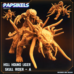 3D Printed Papsikels Cyberpunk Sci-Fi Hell Hound Liger Skull Rider Set - 28mm 32mm (Online Only)