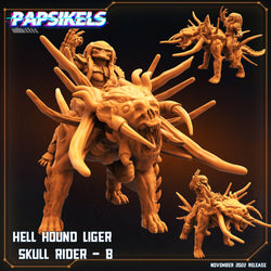 3D Printed Papsikels Cyberpunk Sci-Fi Hell Hound Liger Skull Rider Set - 28mm 32mm (Online Only)