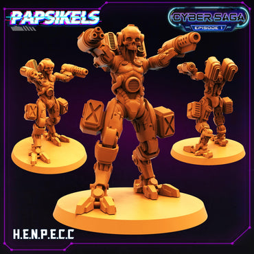 3D Printed Papsikels Cyberpunk Sci-Fi Henpecc Cyber Saga - 28mm 32mm (Online Only)