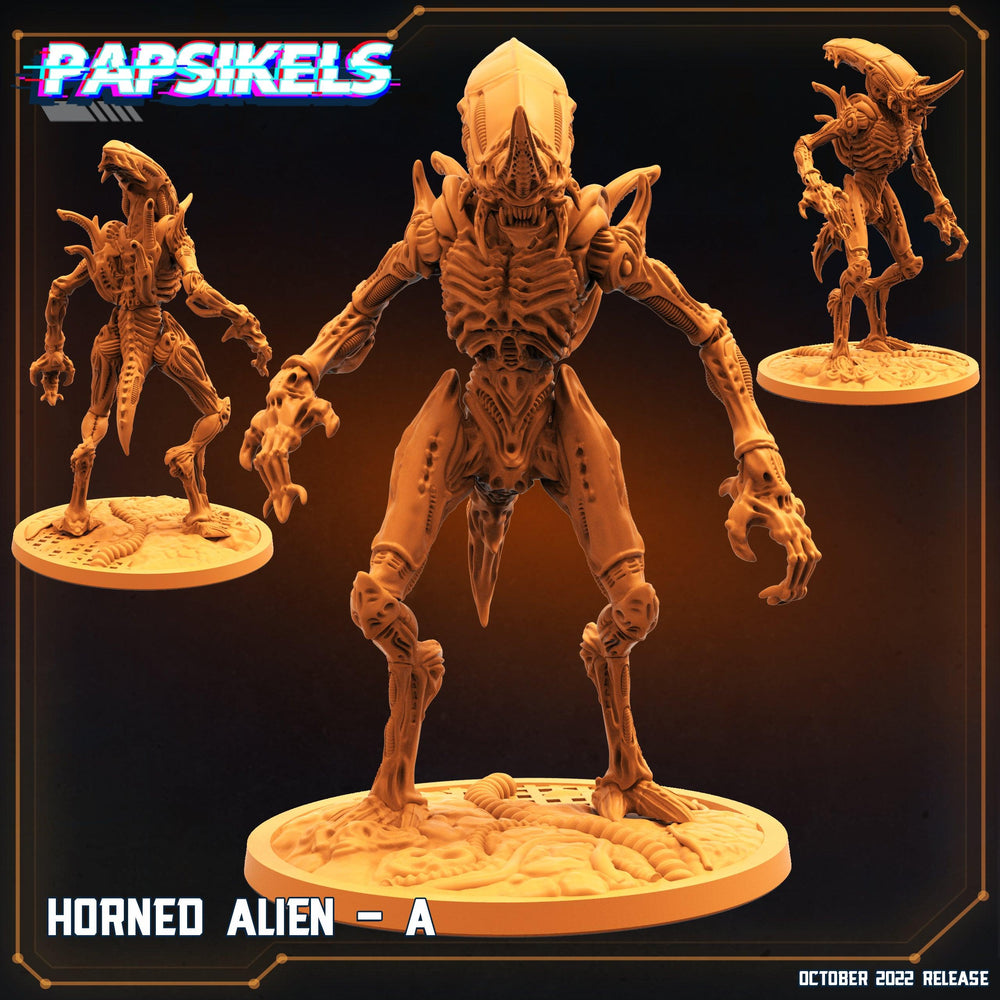 3D Printed Papsikels Cyberpunk Sci-Fi Horned Alien Set - 28mm 32mm (Online Only)