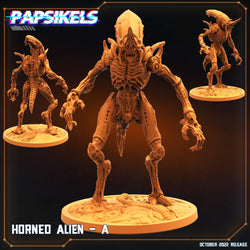 3D Printed Papsikels Cyberpunk Sci-Fi Horned Alien Set - 28mm 32mm (Online Only)