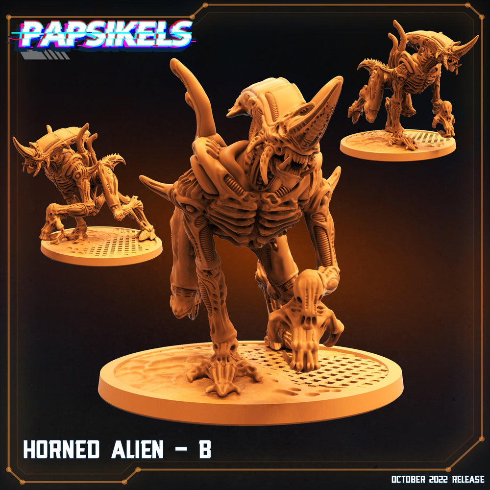 3D Printed Papsikels Cyberpunk Sci-Fi Horned Alien Set - 28mm 32mm (Online Only)