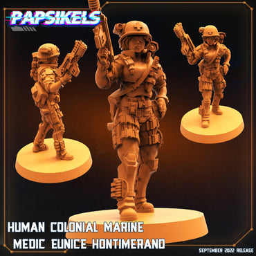 3D Printed Papsikels Cyberpunk Sci-Fi Human Colonial Marine Medic Eunice Hontimerano - 28mm 32mm (Online Only)