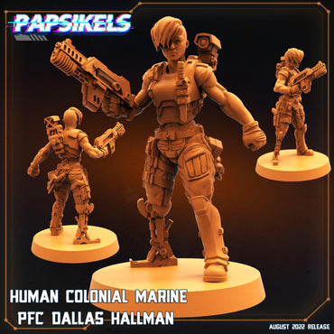 3D Printed Papsikels Cyberpunk Sci-Fi Human Colonial Marine Pfc Set - 28mm 32mm (Online Only)